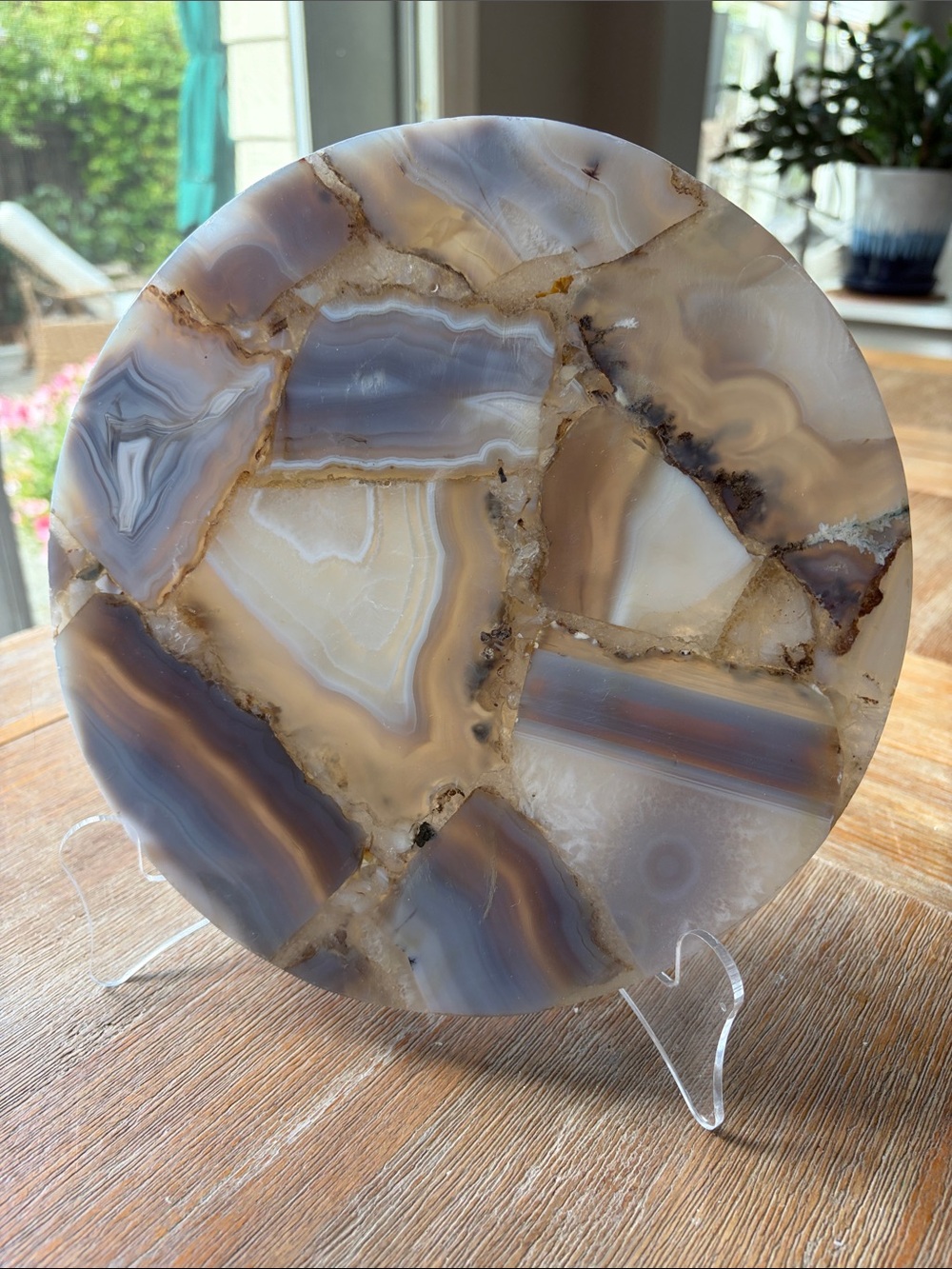 Anthropologie Blue  Agate Display Plate